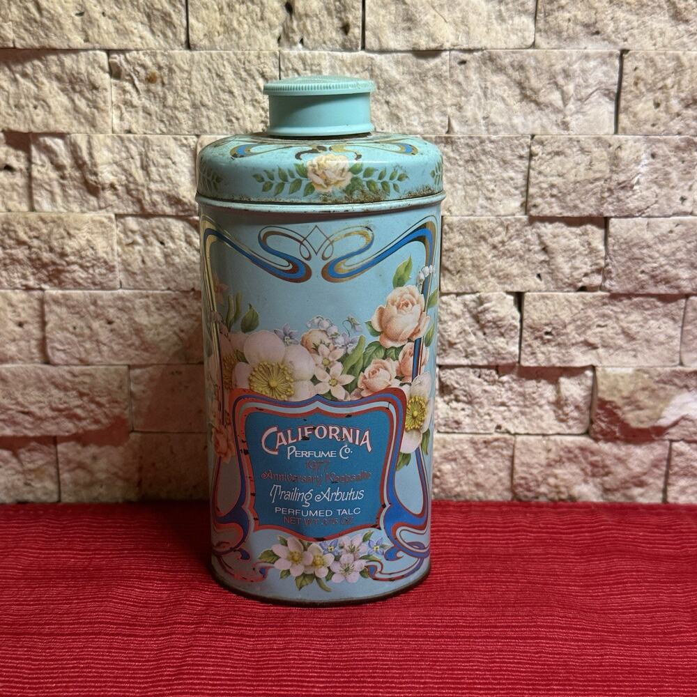 Vintage Avon California Perfumed Talc Powder 3.75 oz Tin EMPTY 91st Anniversary